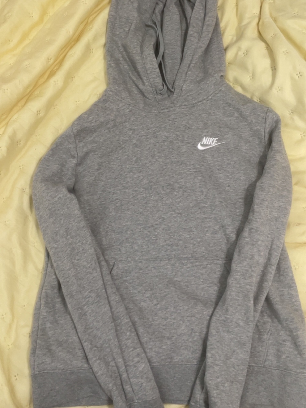 Nike Gray Women's Pullover Hoodie with White Logo